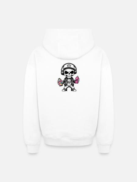 Graffiti Sprayer - Oversized Heavyweight Unisex Zip Hoodie - Weiß