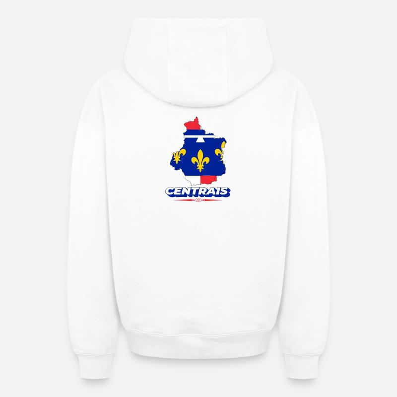 Centrais - Sweat à capuche unisexe zippé oversize épais SPREAD - blanc
