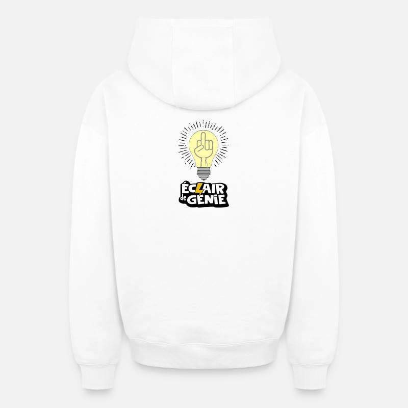 Geistesblitz - Oversized Heavyweight Unisex Zip Hoodie - Weiß