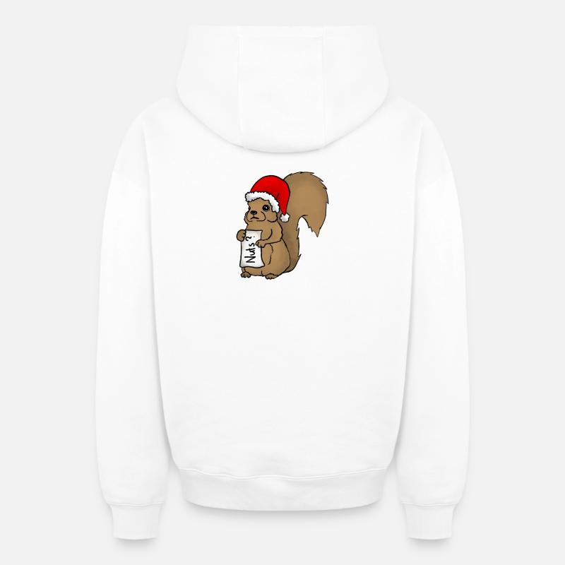Weihnatchtshörnchen - Oversized Heavyweight Unisex Zip Hoodie - Weiß