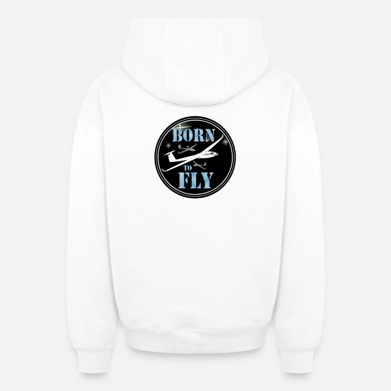Né pour voler - Sweat à capuche unisexe zippé oversize épais SPREAD - blanc