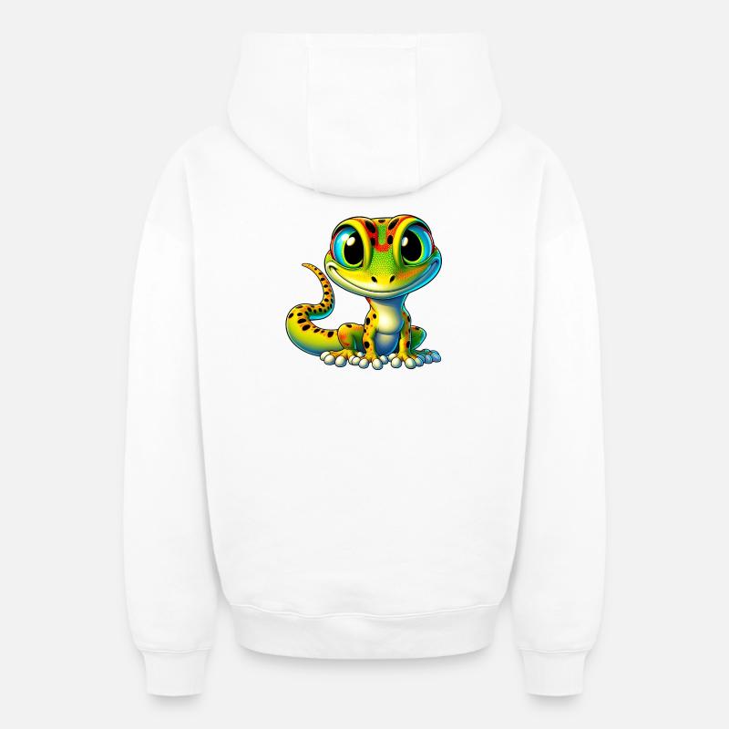 Gecko - Sweat à capuche unisexe zippé oversize épais SPREAD - blanc