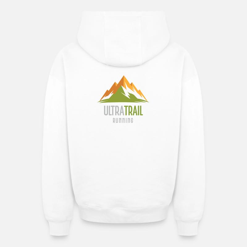 Ultra Trail Running - Sweat à capuche unisexe zippé oversize épais SPREAD - blanc