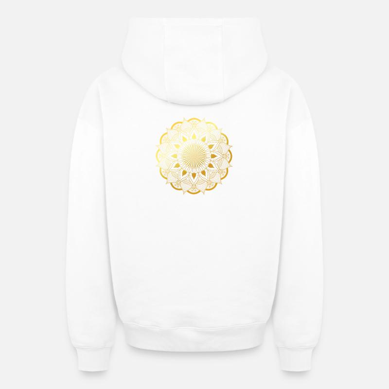 Mandala - Sweat à capuche unisexe zippé oversize épais SPREAD - blanc