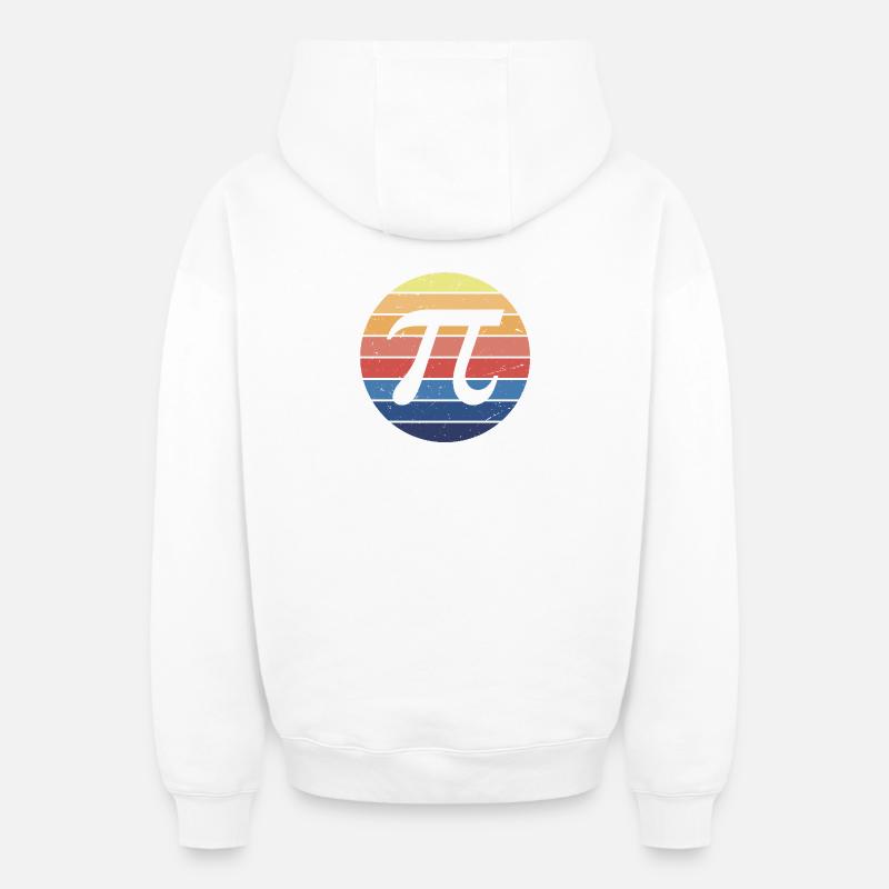 Math Pi Rétro - Sweat à capuche unisexe zippé oversize épais SPREAD - blanc