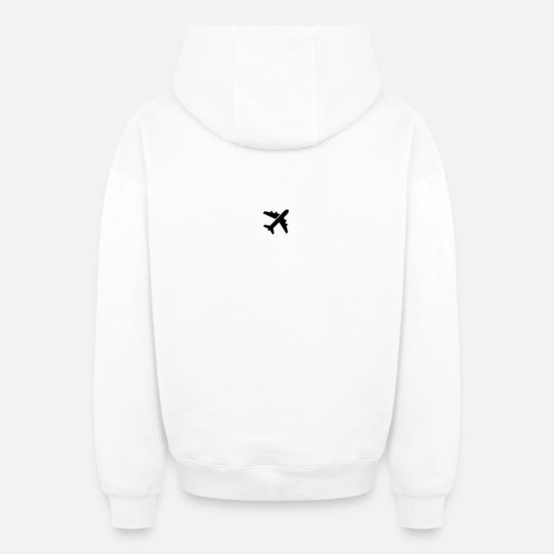 Flugzeug3 - Oversized Heavyweight Unisex Zip Hoodie - Weiß