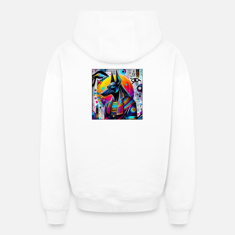 Anubis - Sweat à capuche unisexe zippé oversize épais SPREAD - blanc