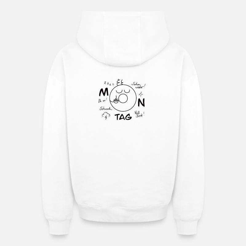 Blues du lundi - Sweat à capuche unisexe zippé oversize épais SPREAD - blanc