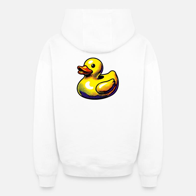 Caneton Canard Canard Canard - Sweat à capuche unisexe zippé oversize épais SPREAD - blanc