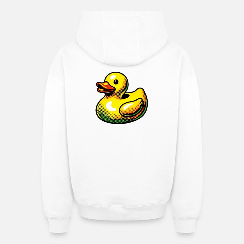 Caneton Canard Canard Canard - Sweat à capuche unisexe zippé oversize épais SPREAD - blanc