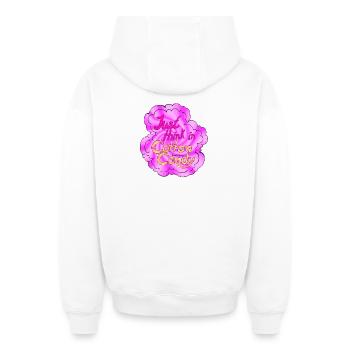 Barbe à papa Penser tourbillon - Sweat à capuche unisexe zippé oversize épais SPREAD - blanc - Dos - AI Model Male 178 light (178cm)