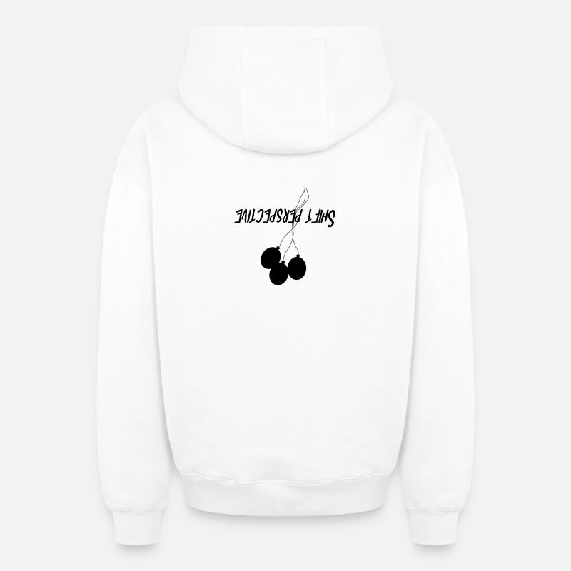 Changer de perspective - Sweat à capuche unisexe zippé oversize épais SPREAD - blanc