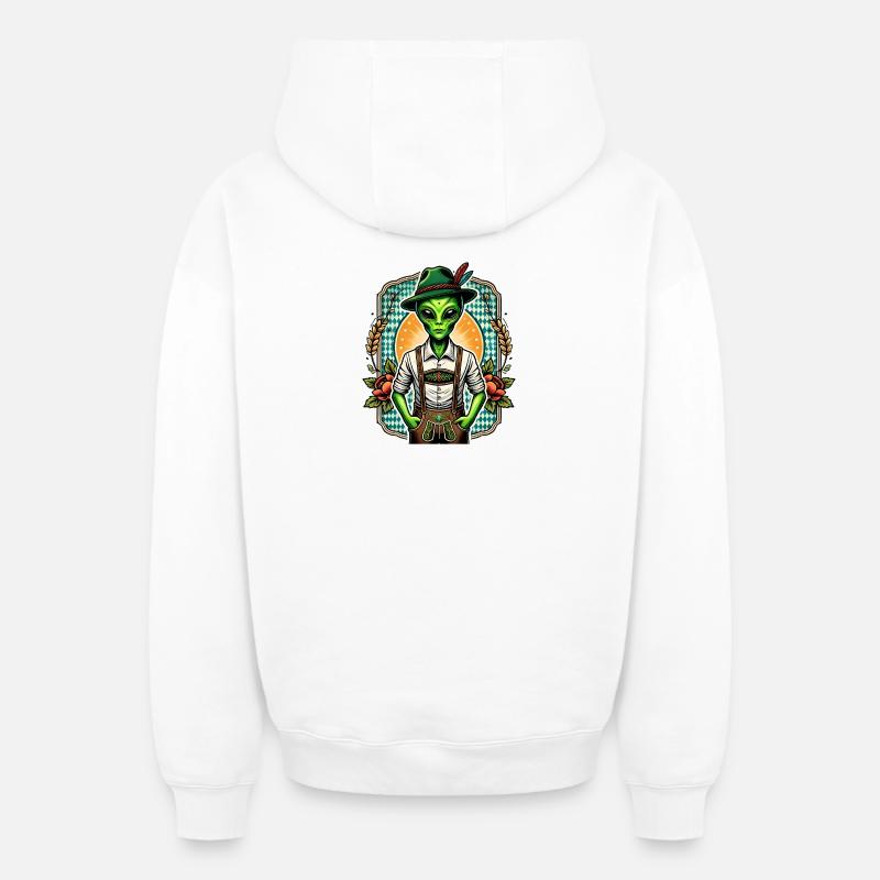 Étranger bavarois - Sweat à capuche unisexe zippé oversize épais SPREAD - blanc