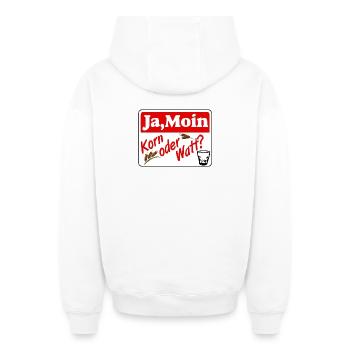 grain , fête , grain de blé , grain de moin ou watt - Sweat à capuche unisexe zippé oversize épais SPREAD - blanc - Dos - AI Model Male 178 light (178cm)