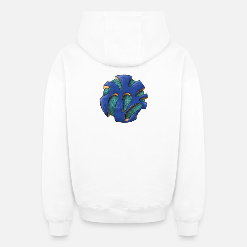 Nœud azur vivant - Sweat à capuche unisexe zippé oversize épais SPREAD - blanc