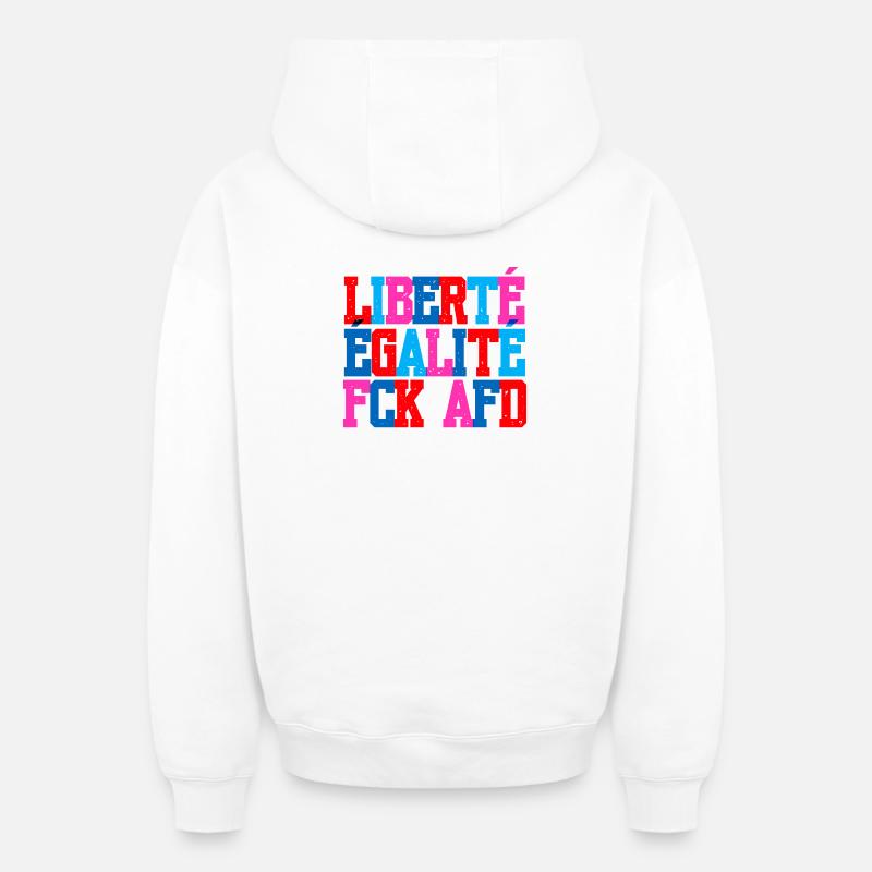 Je suis tellement libre - Sweat à capuche unisexe zippé oversize épais SPREAD - blanc