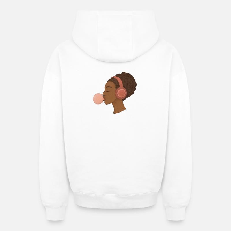 Musique - Sweat à capuche unisexe zippé oversize épais SPREAD - blanc
