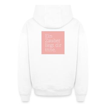 Vous avez une magie en vous. - Sweat à capuche unisexe zippé oversize épais SPREAD - blanc - Dos - AI Model Male 178 light (178cm)