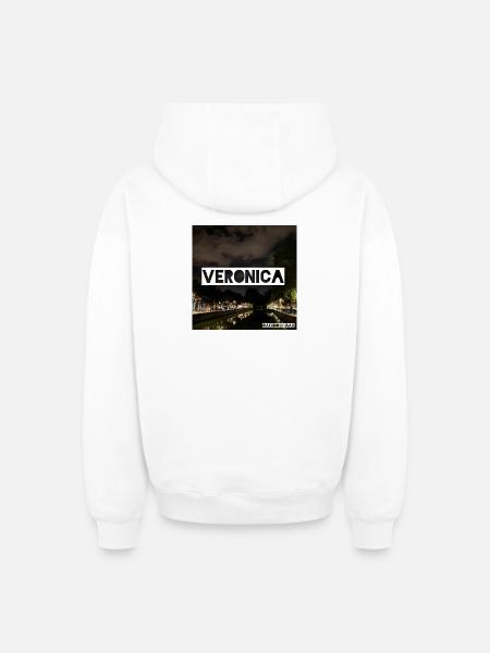 SINGLE VERONICA - Sweat à capuche unisexe zippé oversize épais SPREAD - blanc