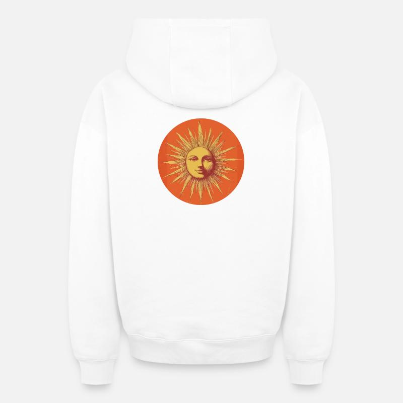 Soleil - Sweat à capuche unisexe zippé oversize épais SPREAD - blanc