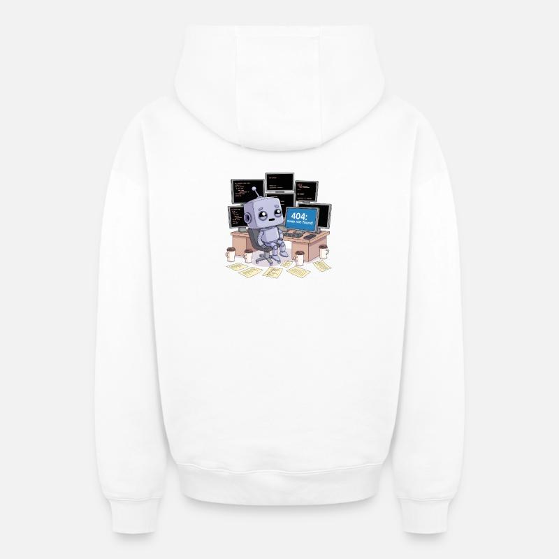404 : Sommeil introuvable - Sweat à capuche unisexe zippé oversize épais SPREAD - blanc