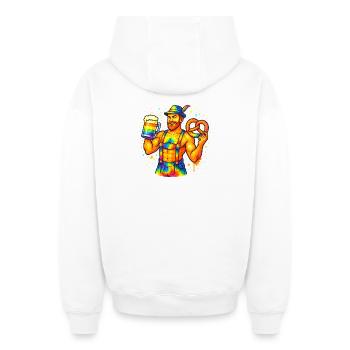 pride bavarian - Oversized Heavyweight Unisex Zip Hoodie - white - Back - AI Model Male 178 light (178cm)
