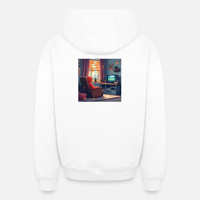 Tombez dans le jeu - Sweat à capuche unisexe zippé oversize épais SPREAD - blanc