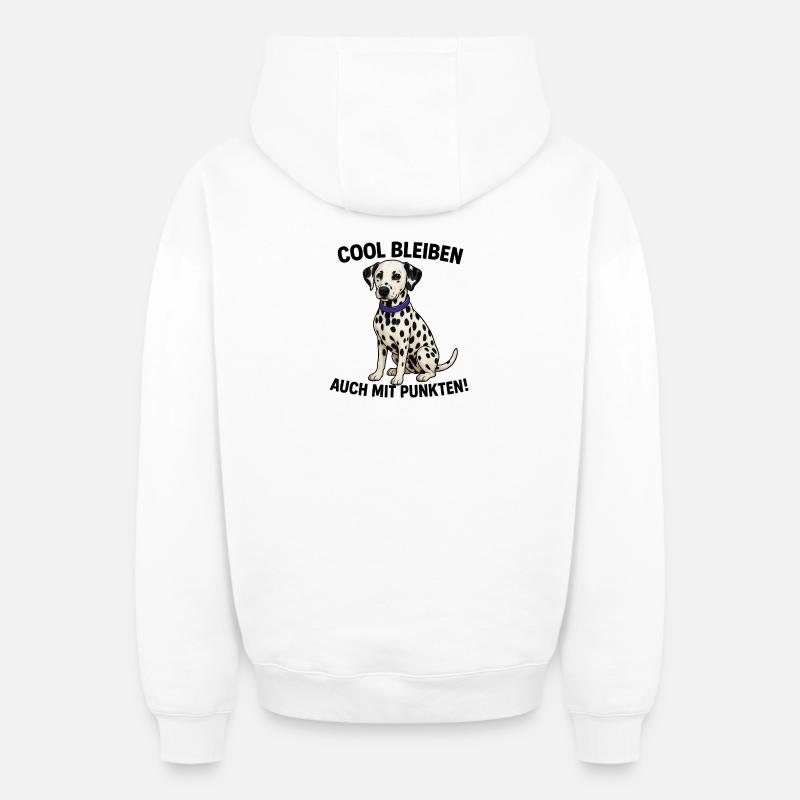 Dalmatien à collier violet - Sweat à capuche unisexe zippé oversize épais SPREAD - blanc