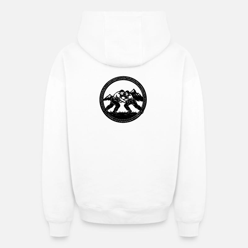 Schwinger_1_black - Sweat à capuche unisexe zippé oversize épais SPREAD - blanc