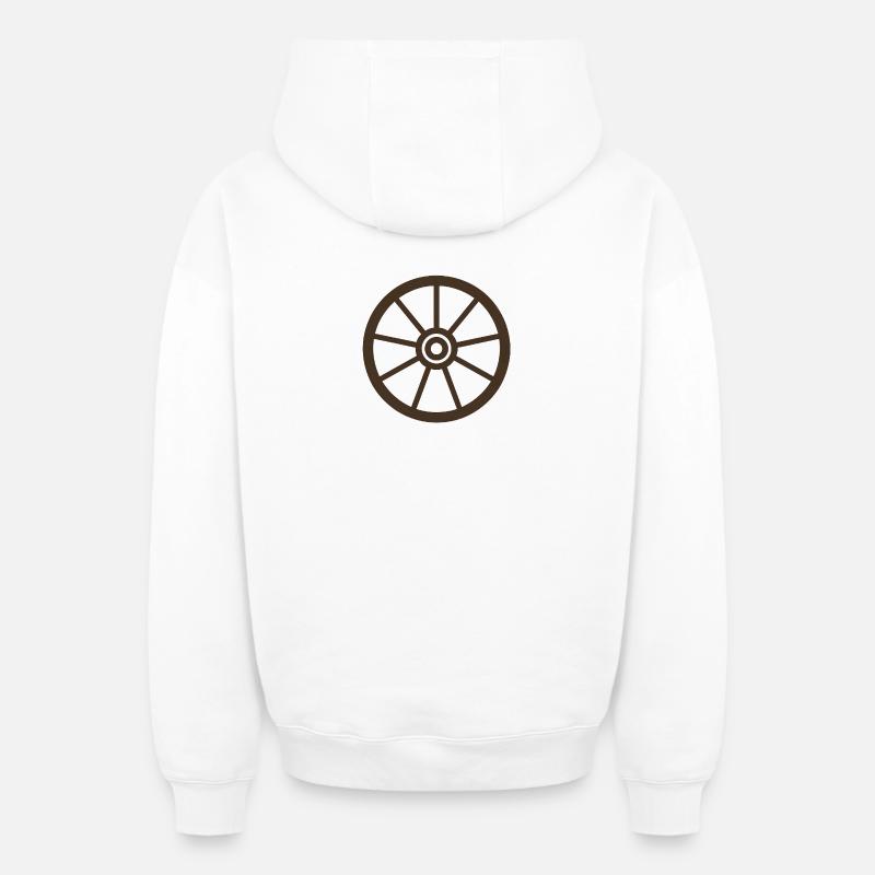 Roue - Sweat à capuche unisexe zippé oversize épais SPREAD - blanc