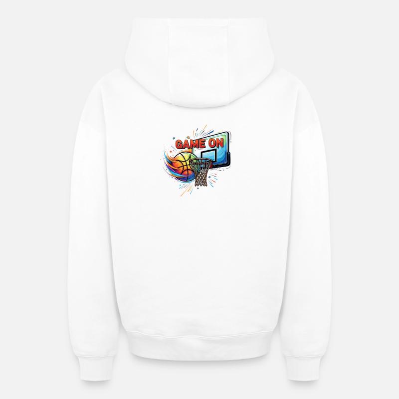 Jouez - Sweat à capuche unisexe zippé oversize épais SPREAD - blanc