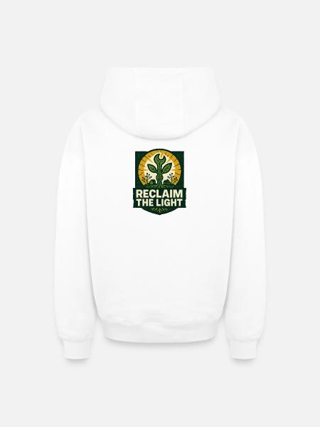 Reclaim the Light – Solarpunk - Oversized Heavyweight Unisex Zip Hoodie - white