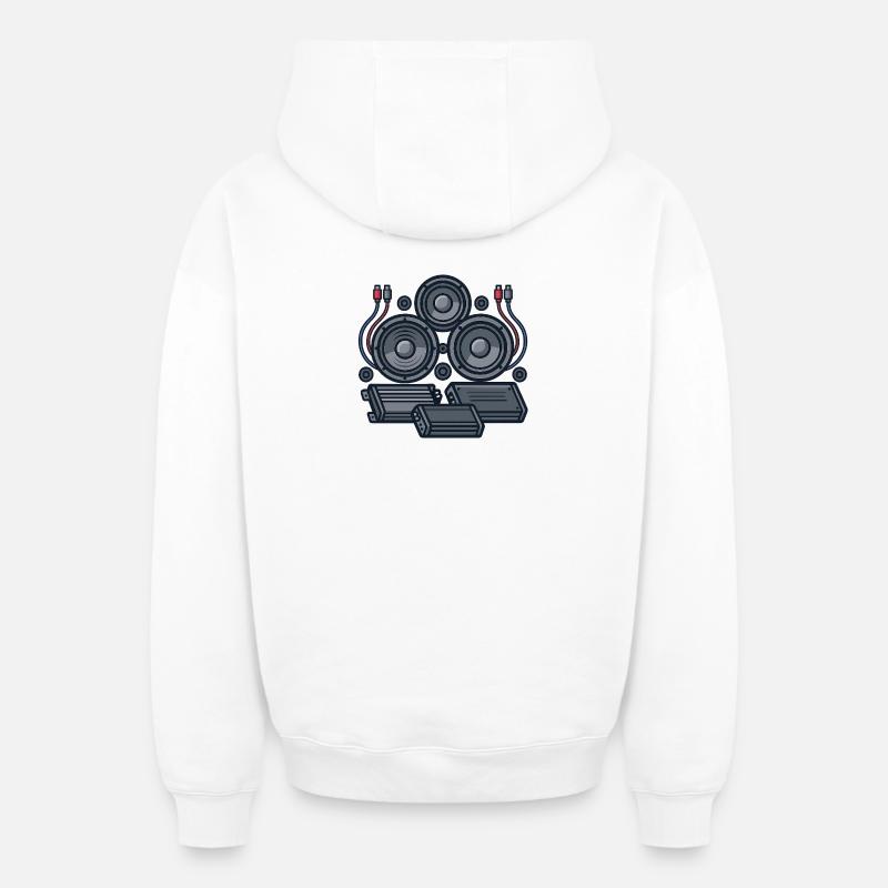 Gestaltung der Tontechnik - Oversized Heavyweight Unisex Zip Hoodie - Weiß