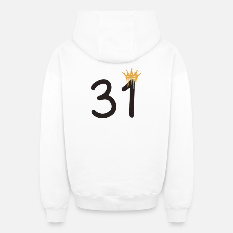 31 - Sweat à capuche unisexe zippé oversize épais SPREAD - blanc