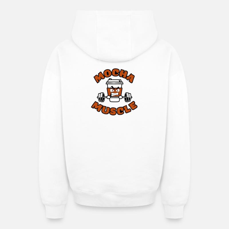 Koffein Training – Power Coffee - Oversized Heavyweight Unisex Zip Hoodie - Weiß