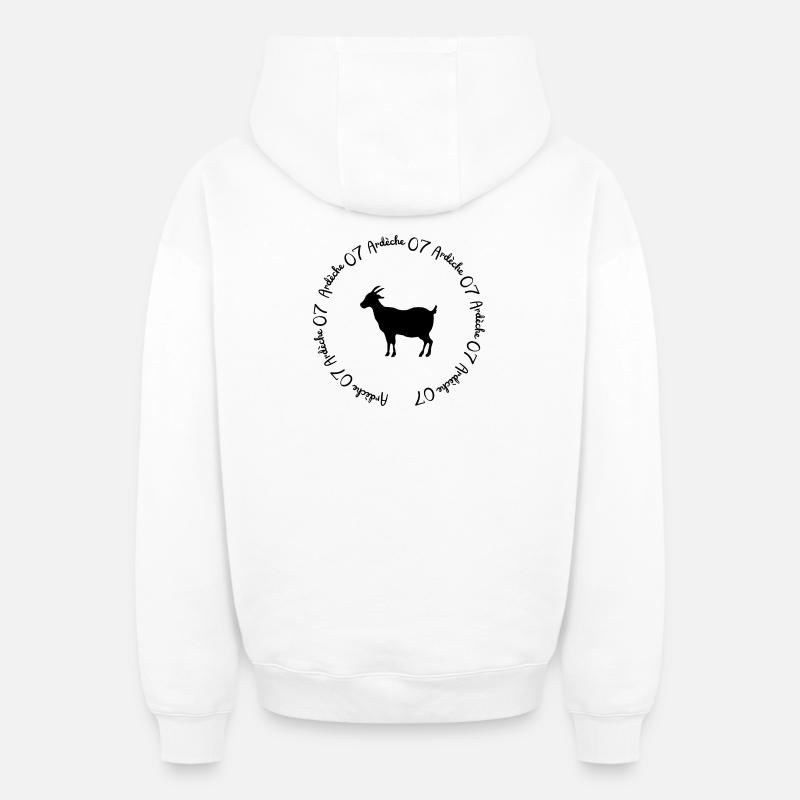 Ardècho team - Sweat à capuche unisexe zippé oversize épais SPREAD - blanc