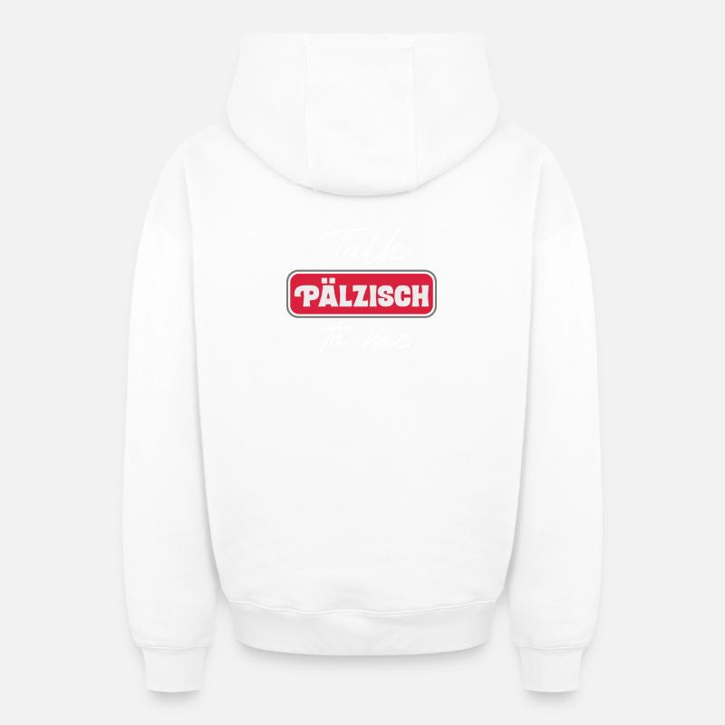 Parlez-moi du Palatinat - Sweat à capuche unisexe zippé oversize épais SPREAD - blanc