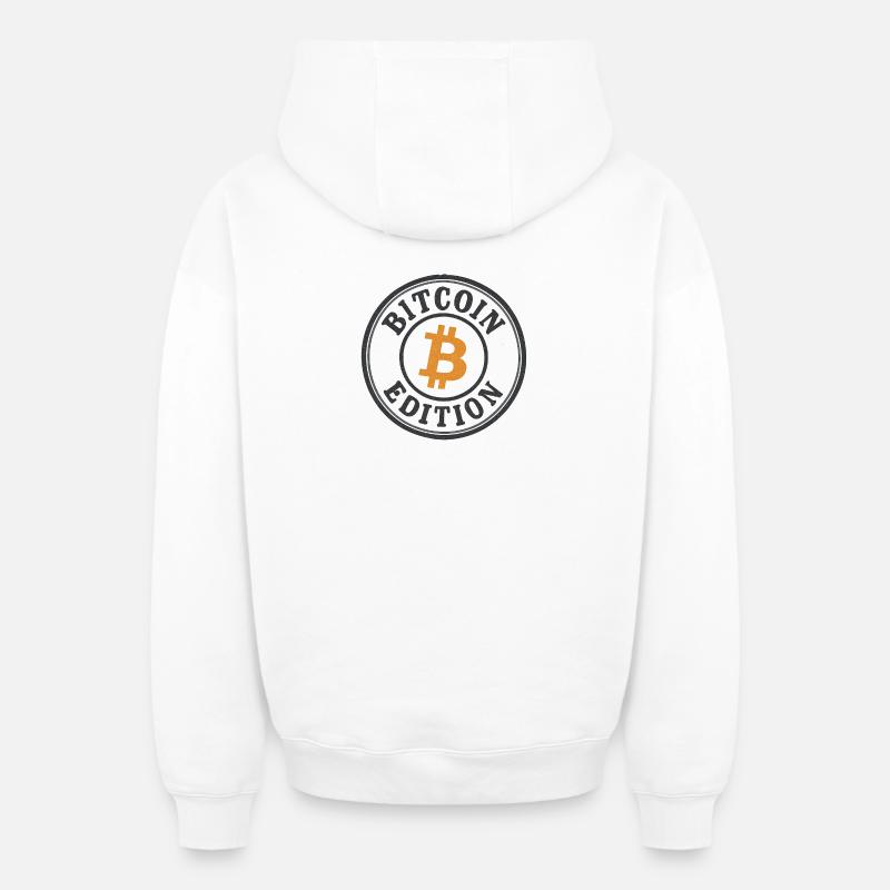 Édition Bitcoin - Sweat à capuche unisexe zippé oversize épais SPREAD - blanc