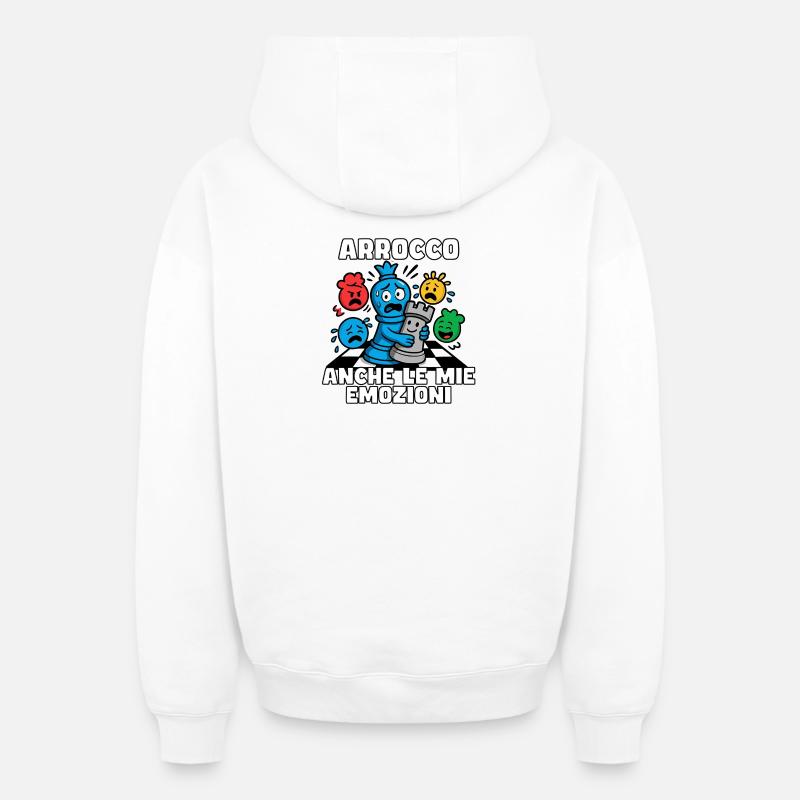 Roque émotionnel d’urgence - Sweat à capuche unisexe zippé oversize épais SPREAD - blanc