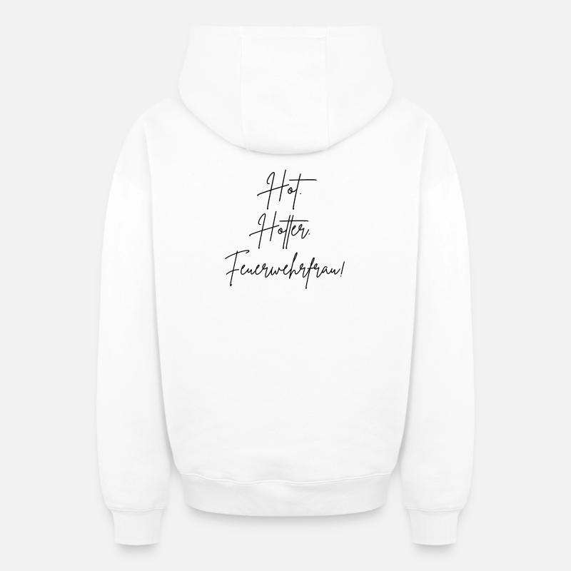 pompier chaud plus chaud - Sweat à capuche unisexe zippé oversize épais SPREAD - blanc