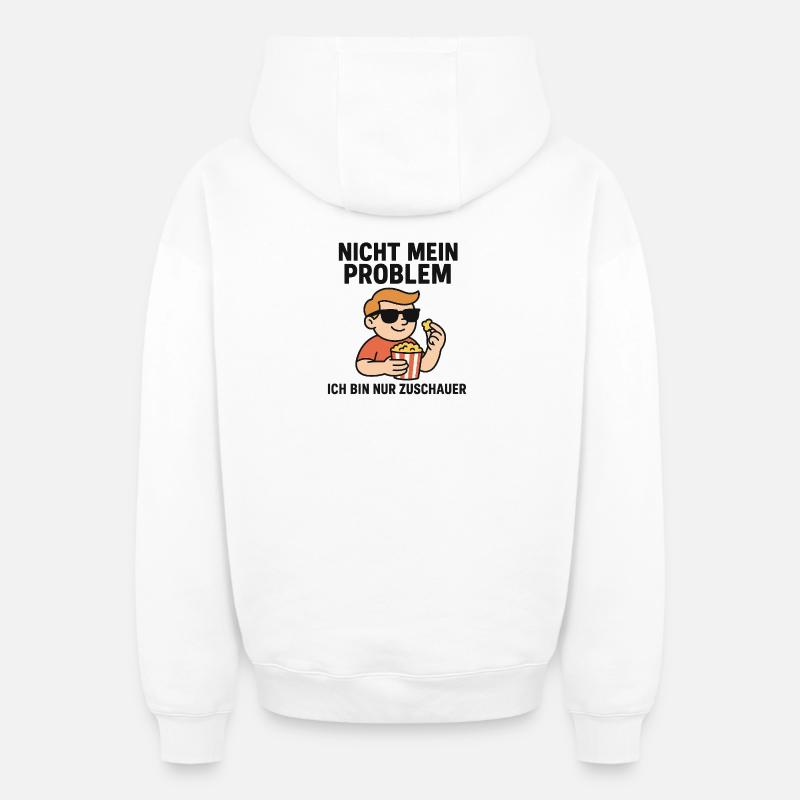 Visionneuse pas mon problème - Sweat à capuche unisexe zippé oversize épais SPREAD - blanc