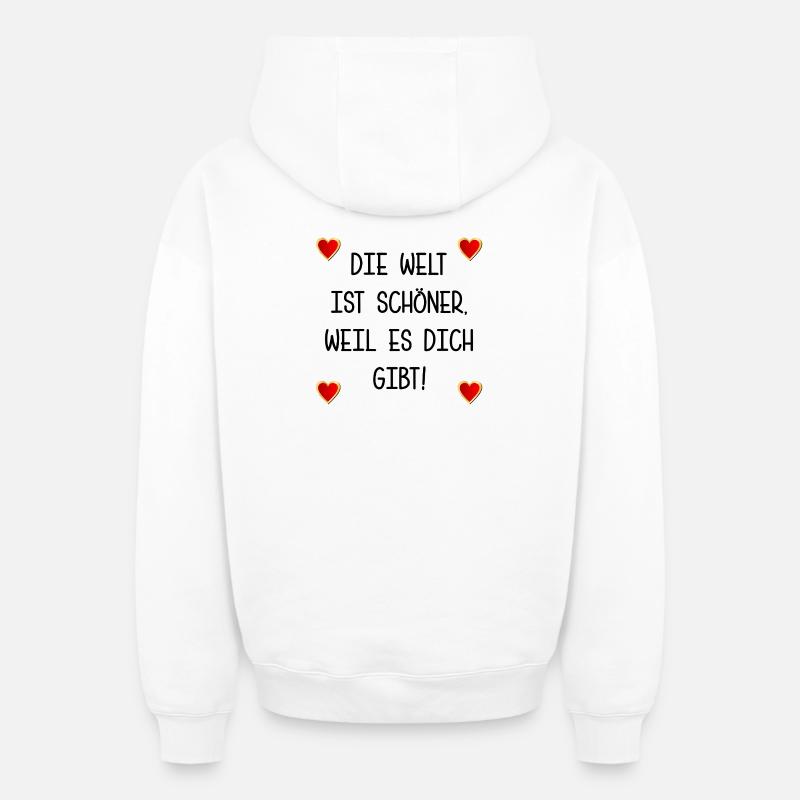 RELATION AMITIÉ DICTONS - Sweat à capuche unisexe zippé oversize épais SPREAD - blanc