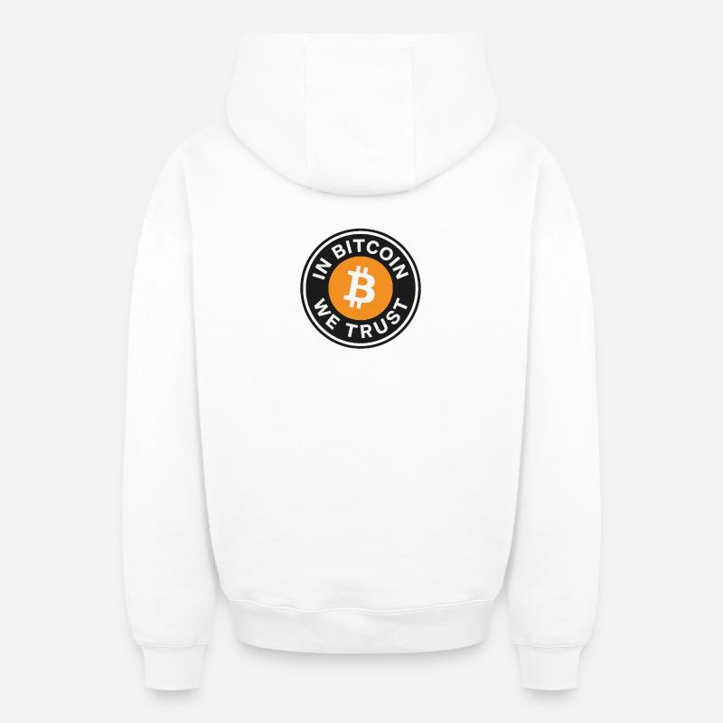 En Bitcoin, nous faisons confiance - Sweat à capuche unisexe zippé oversize épais SPREAD - blanc
