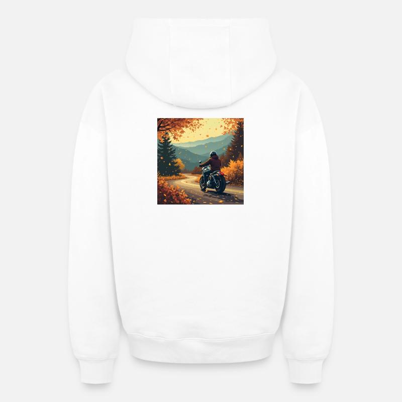 Roulez jusqu’à l’automne - Sweat à capuche unisexe zippé oversize épais SPREAD - blanc