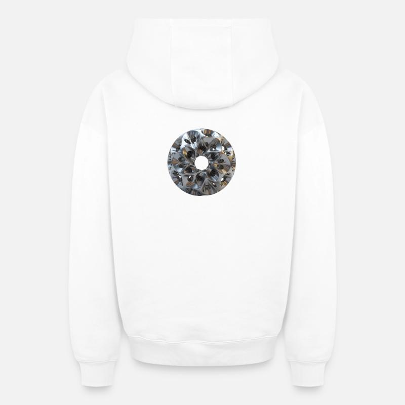 titane - Sweat à capuche unisexe zippé oversize épais SPREAD - blanc