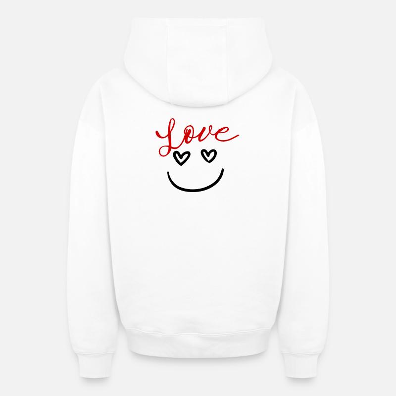 Ressens le rythme - Sweat à capuche unisexe zippé oversize épais SPREAD - blanc