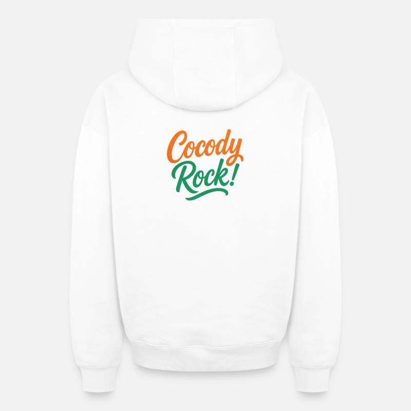 Cocody Rock - Sweat à capuche unisexe zippé oversize épais SPREAD - blanc