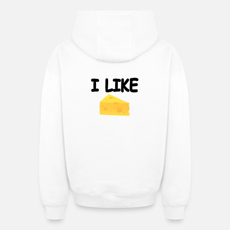 Fromage - Sweat à capuche unisexe zippé oversize épais SPREAD - blanc
