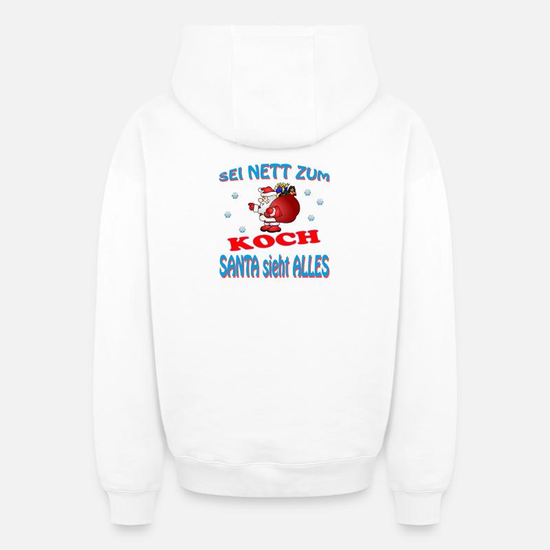 SANTA KOCH - Sweat à capuche unisexe zippé oversize épais SPREAD - blanc