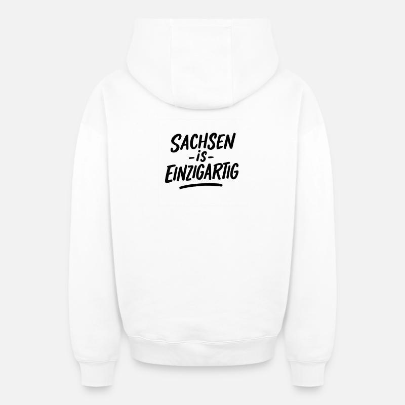 Sachsen_is_Einzigartig - Oversized Heavyweight Unisex Zip Hoodie - Weiß